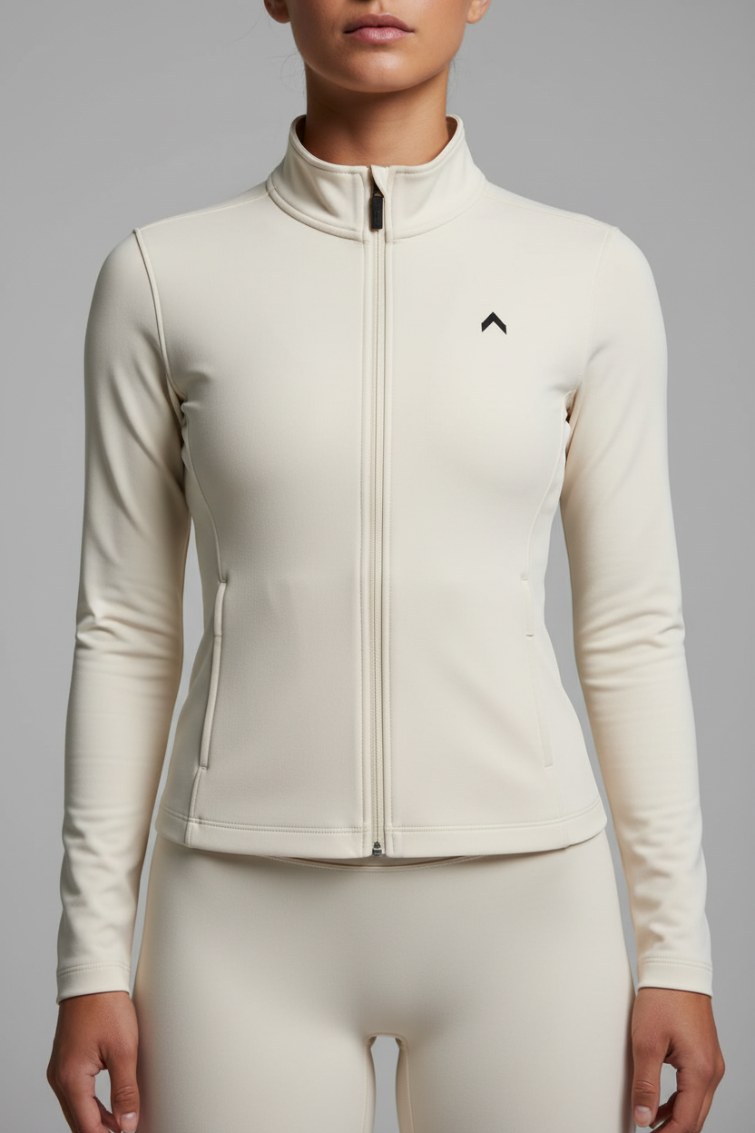 Athletic Jacket - Cream with Black Logo