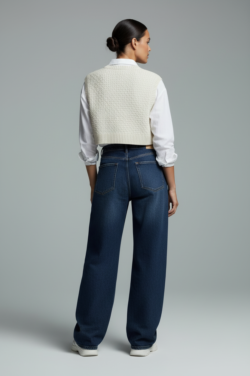 Back View Dark Indigo Jeans