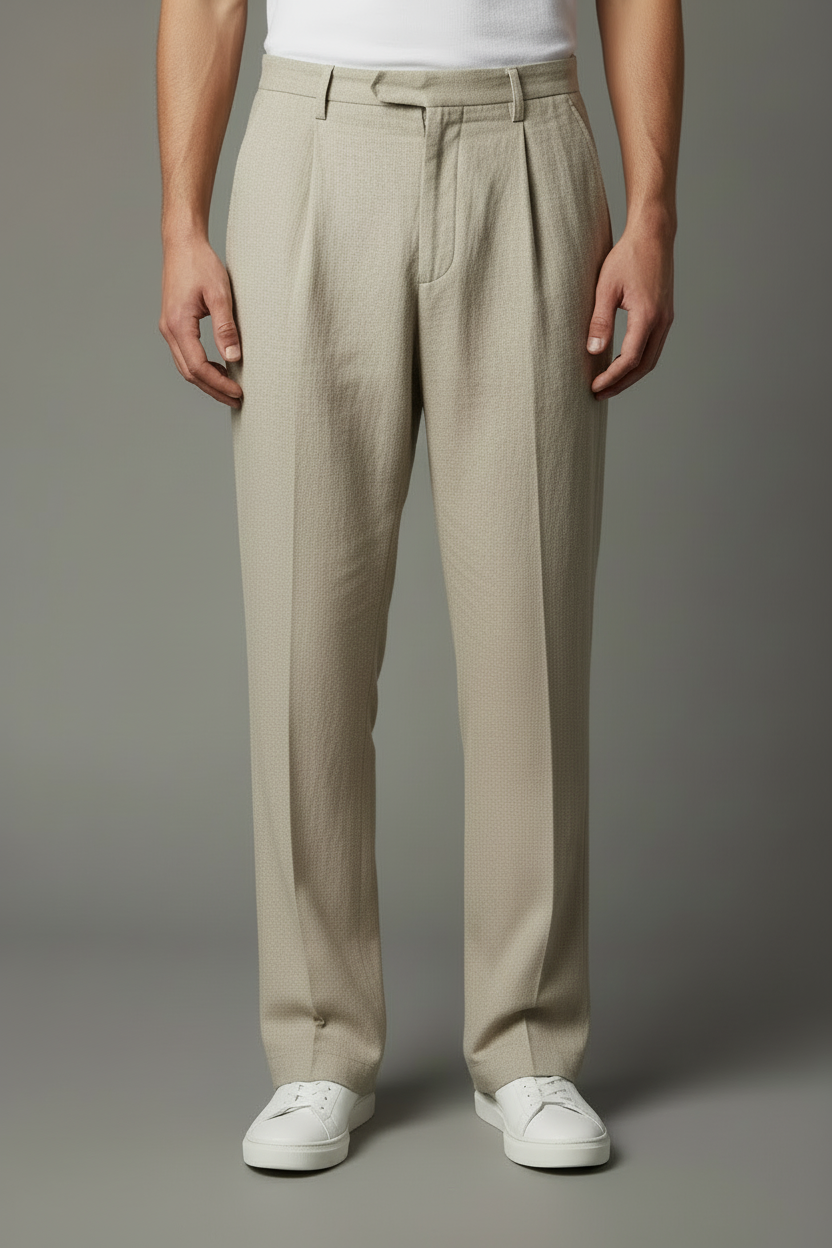 Beige Extra-Long Pants