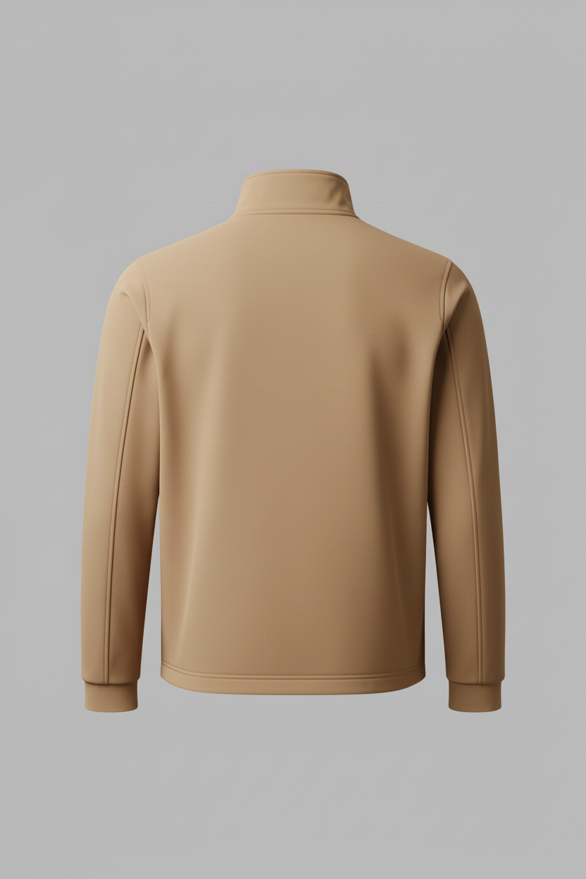 Beige jacket back view