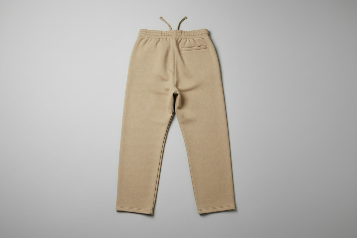 Beige sweatpants back straight