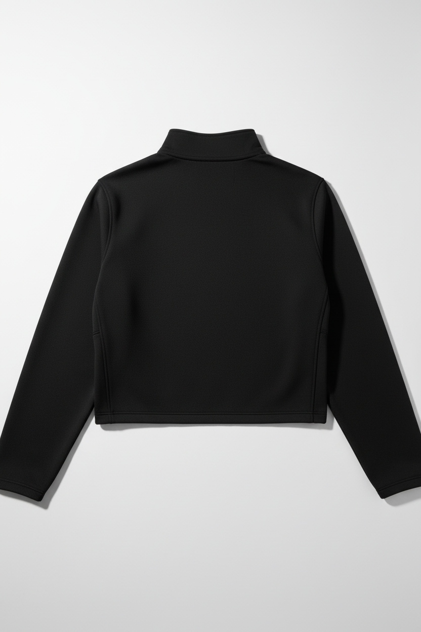 Black Back View Crop Jacket