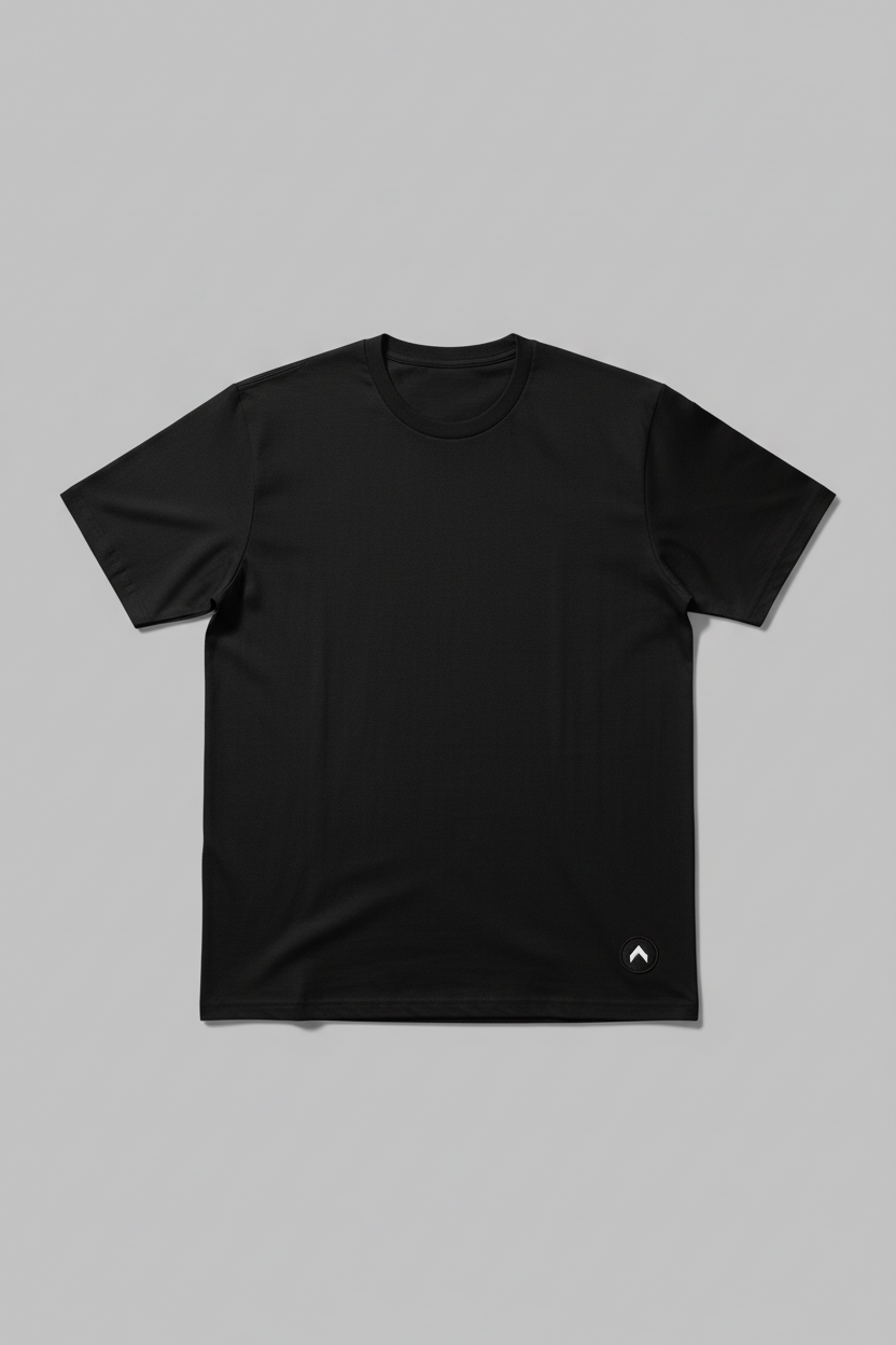 Black cotton t-shirt with smaller logo