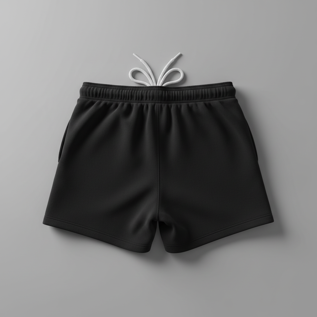 Black Fleece Shorts Back View