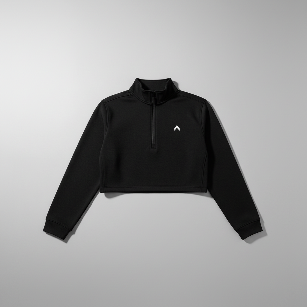 Black Half-Zip Flat Lay