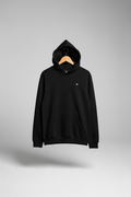 Black Hoodie Front Slightly Larger Logo