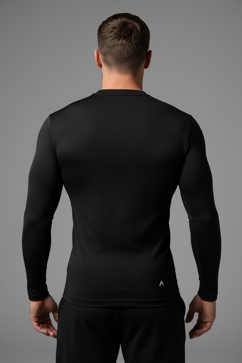 Black Long Sleeve Back - White Logo