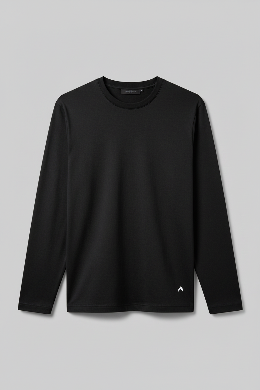 Black Long-Sleeve with White Logo