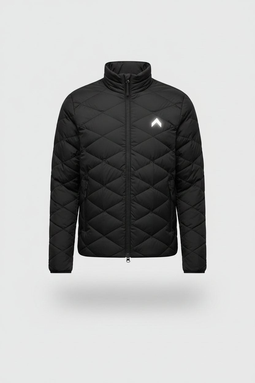 Black Puffer Gray Background - Front