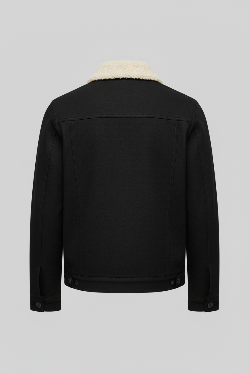 Black Sherpa Jacket Back