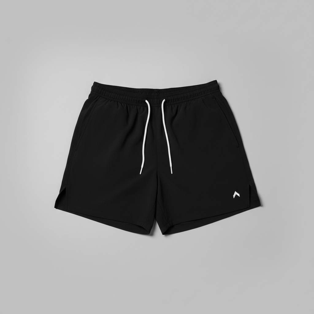 Black Shorts Flat Lay