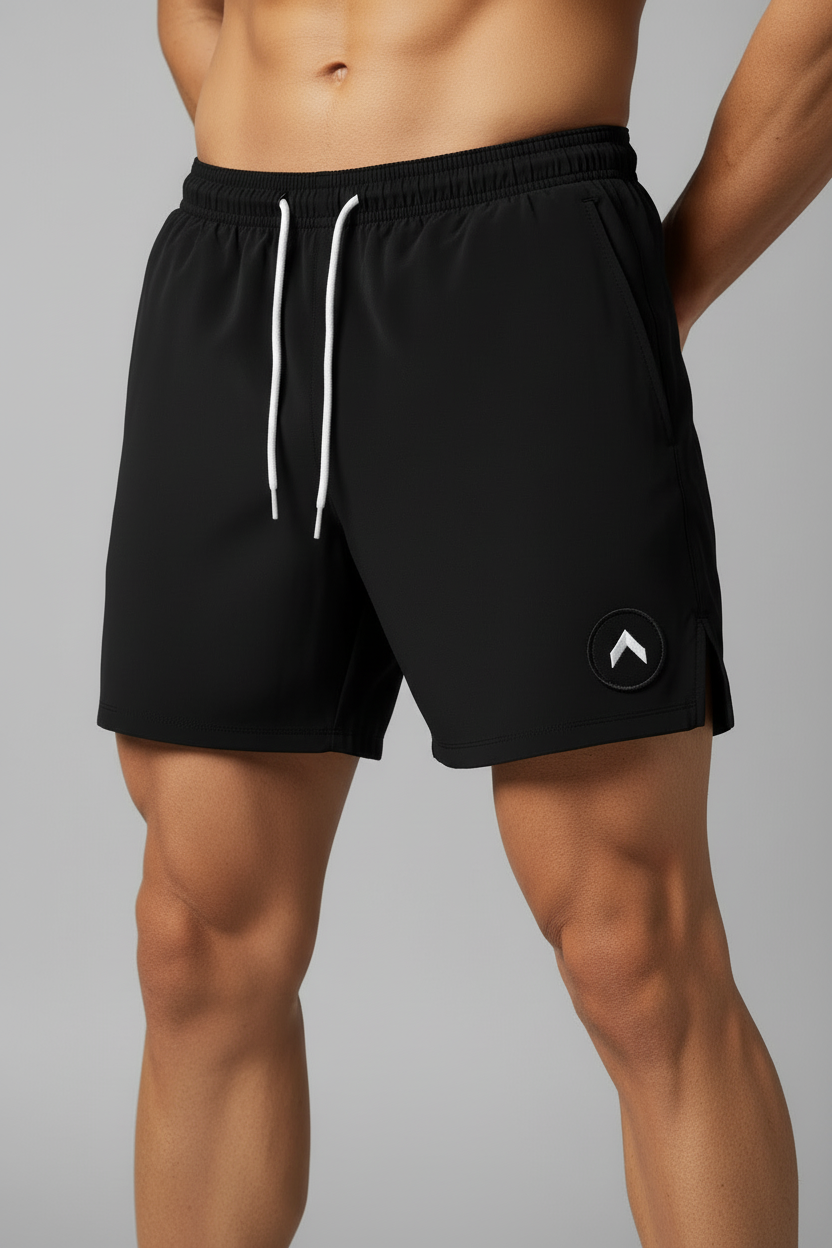Black shorts with smaller patch