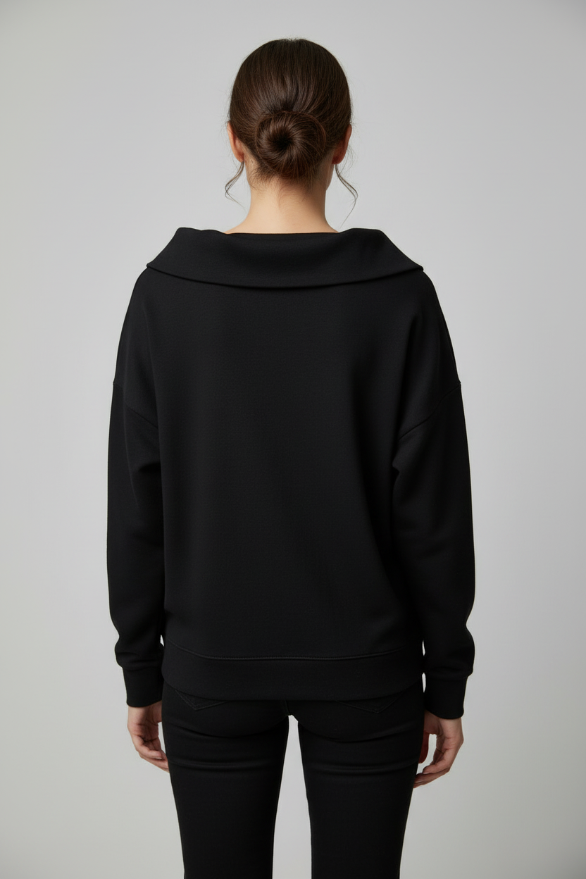 Black sweatshirt back view