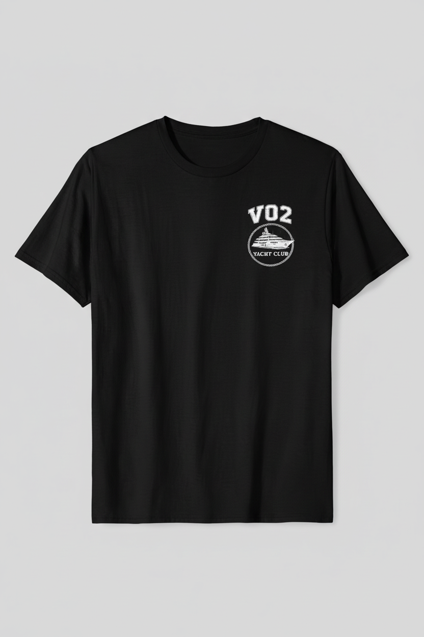 Black VO2 Yacht Club Front Gray Background