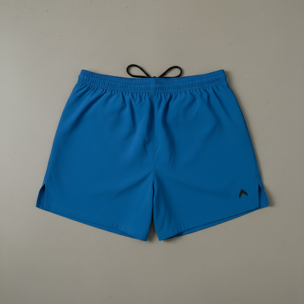 Blue 3" split running shorts back view
