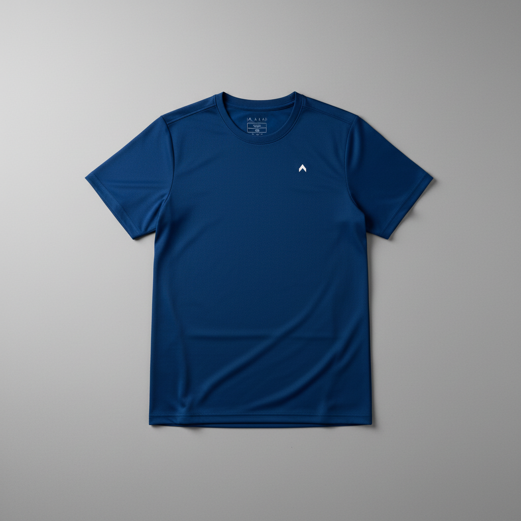 Blue Running Tee - Flat Lay