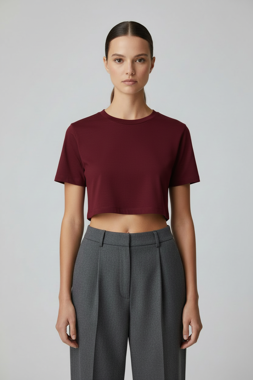 Burgundy crop top