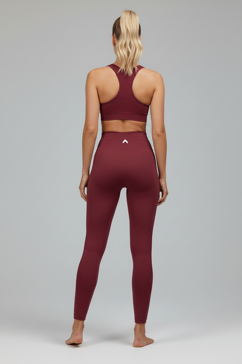 Burgundy Leggings with VO2 Logo