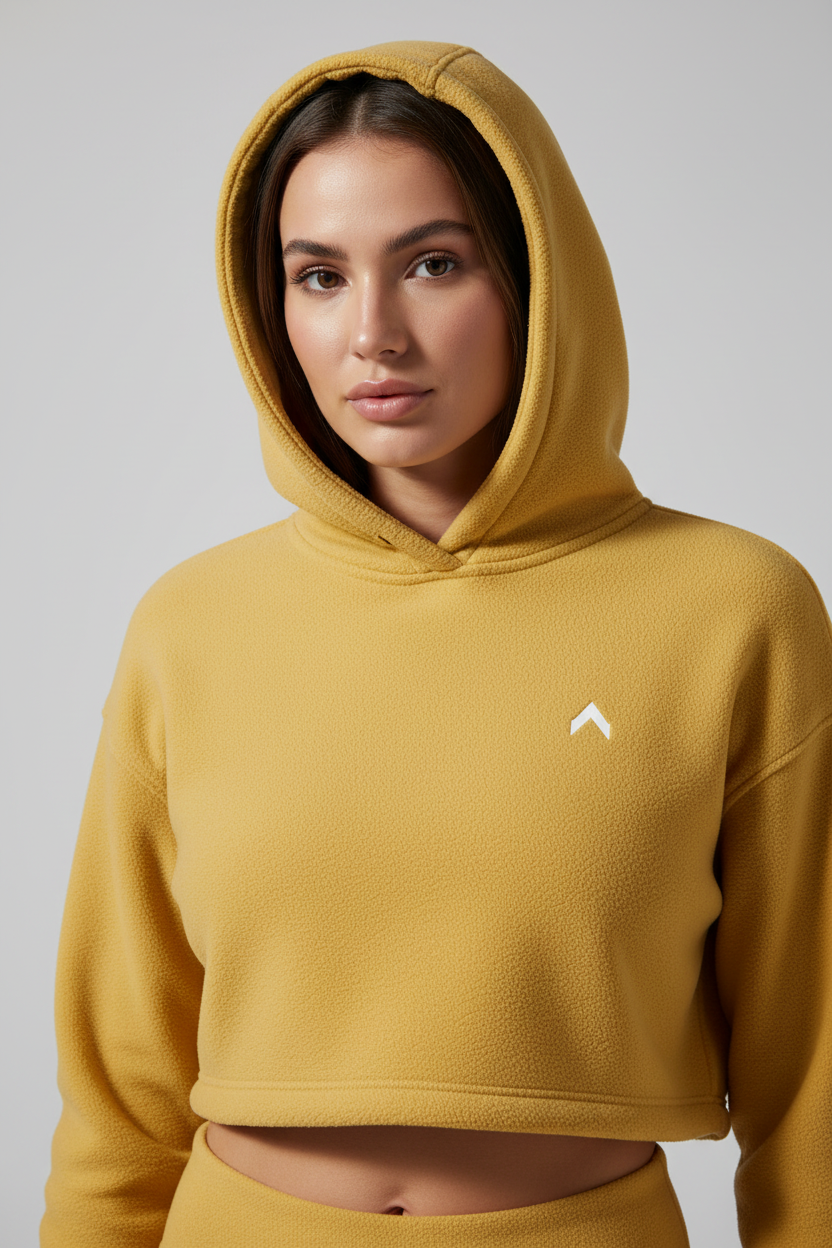 Butter Yellow Crop Hoodie