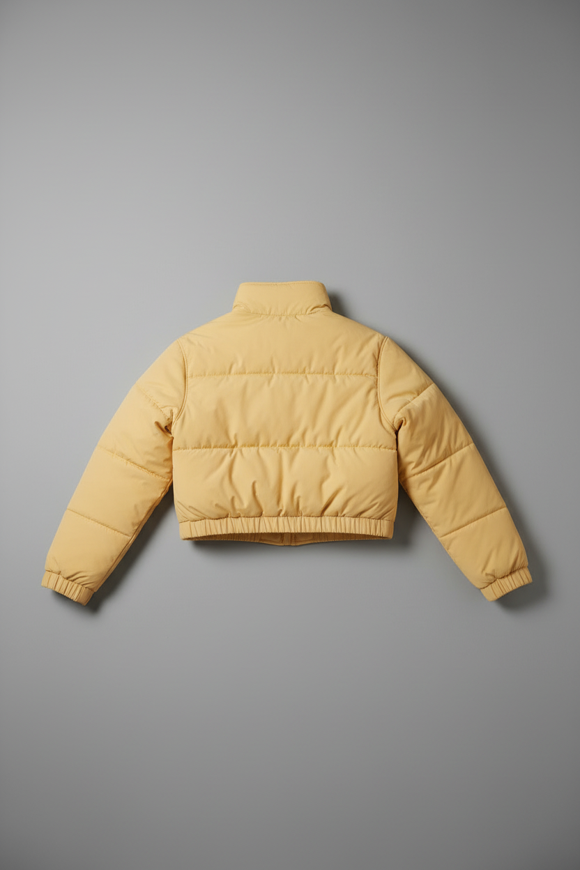 Butter Yellow Puffer - Back Flat Lay