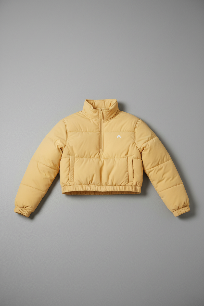 Butter Yellow Puffer - Front Flat Lay