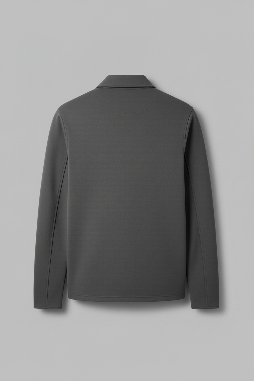 Charcoal gray jacket back view no logo