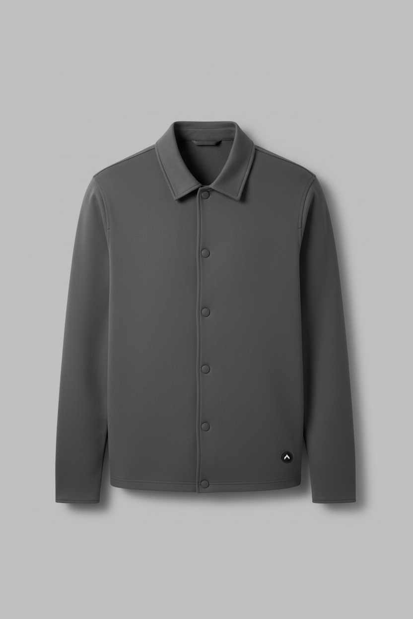 Charcoal gray jacket with logo