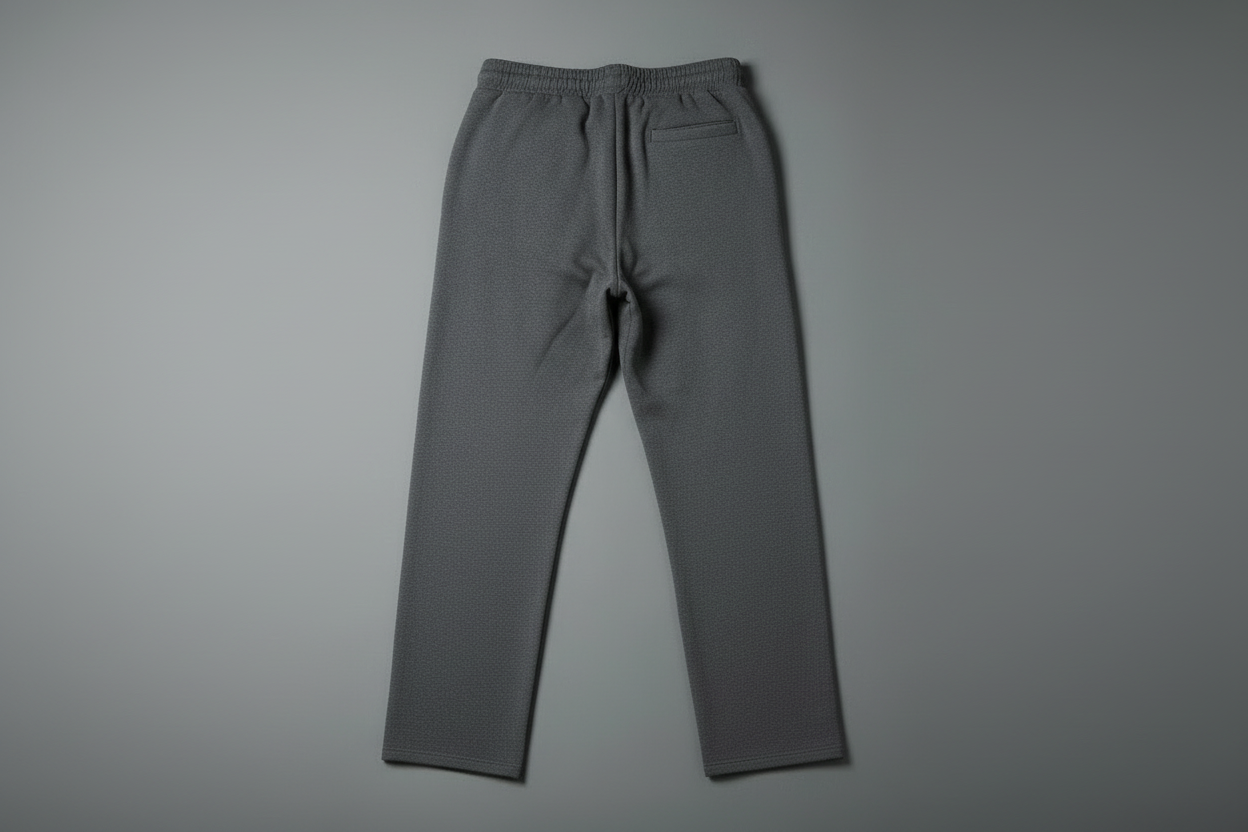 Charcoal gray sweatpants back straight