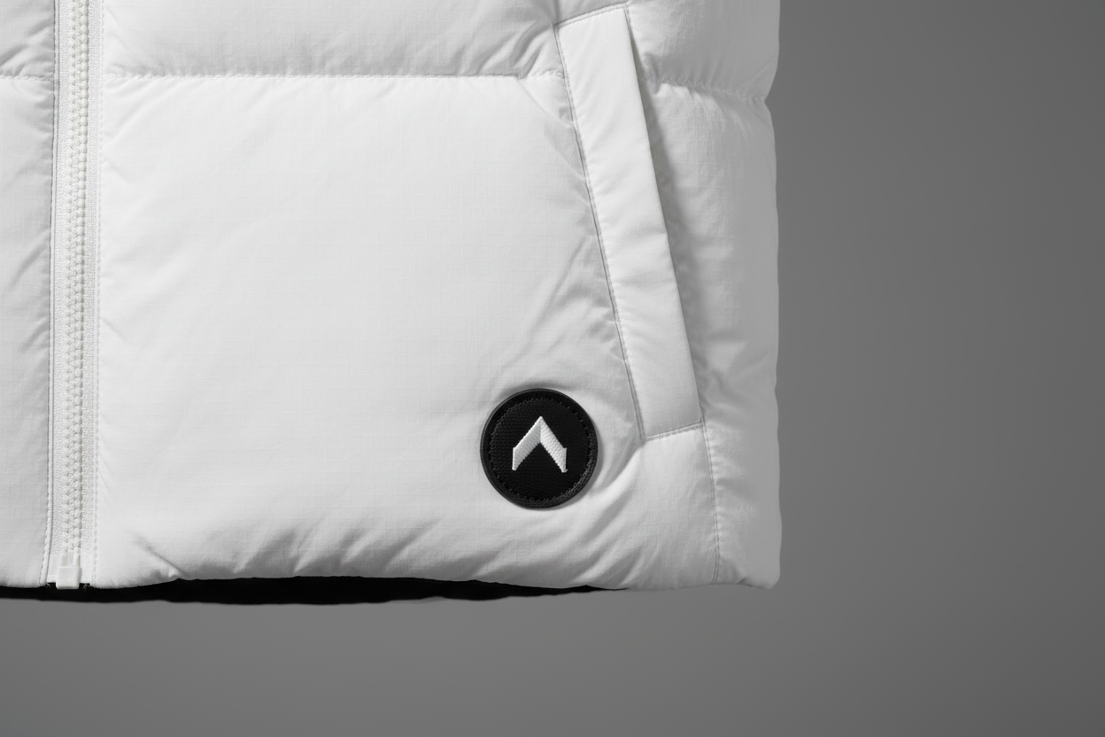 Close-up detail of button-sized patch