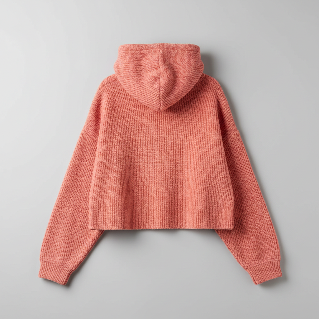 Coral Crop Hoodie - Back View