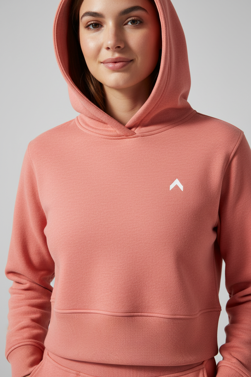 Coral Crop Hoodie