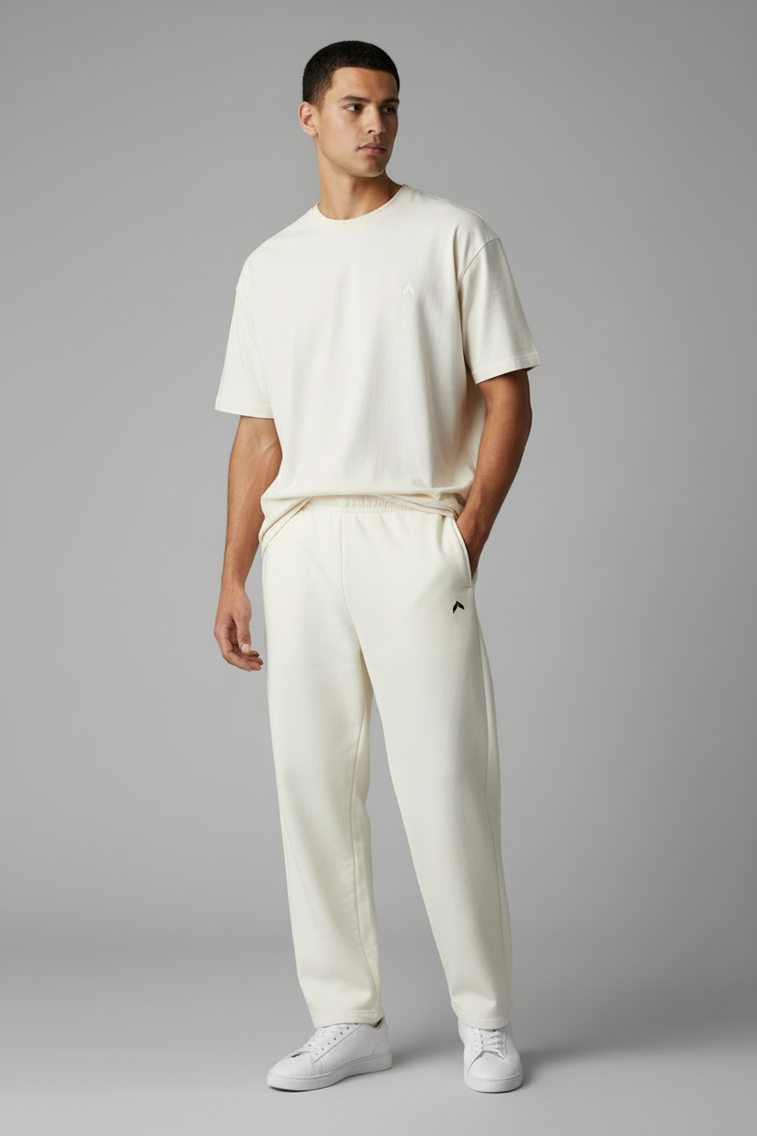 Cream baggy sweatpants