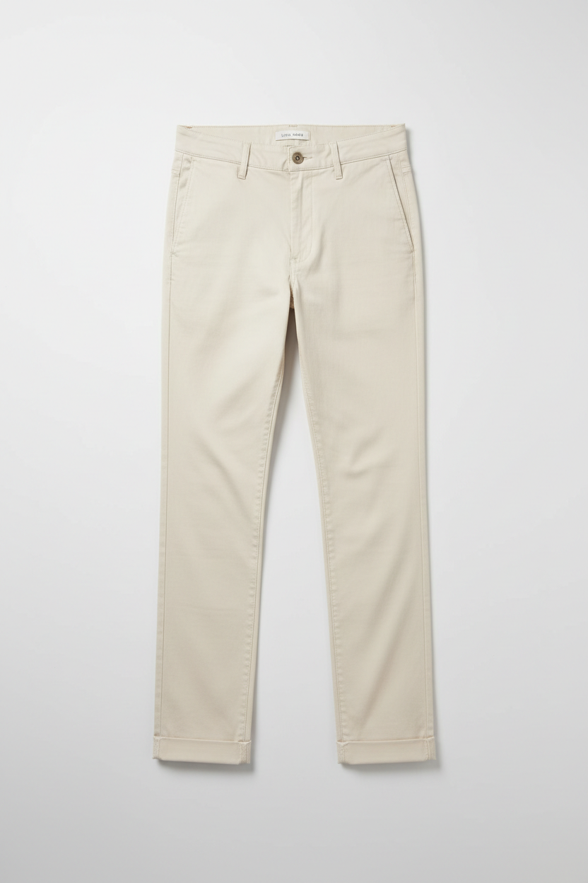 Cream Chinos Flat Lay