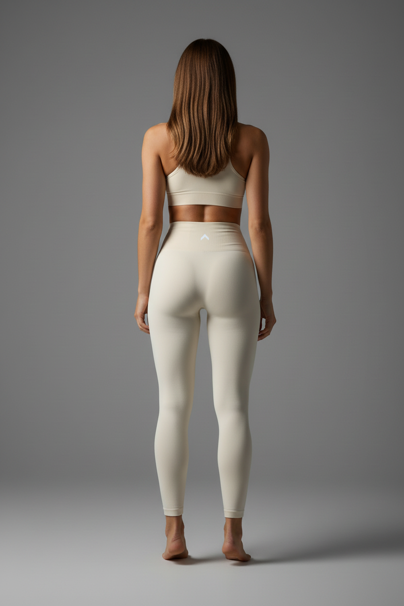 Cream Leggings with VO2 Logo