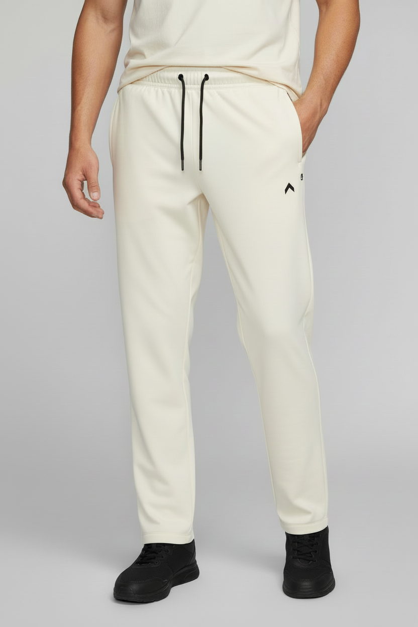 Cream sweatpants - extra long refined fit