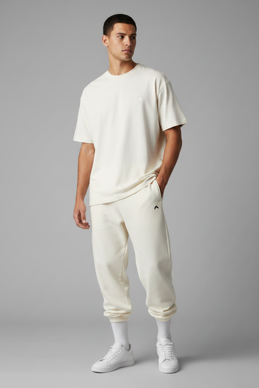 Cream Sweatpants Model Shot