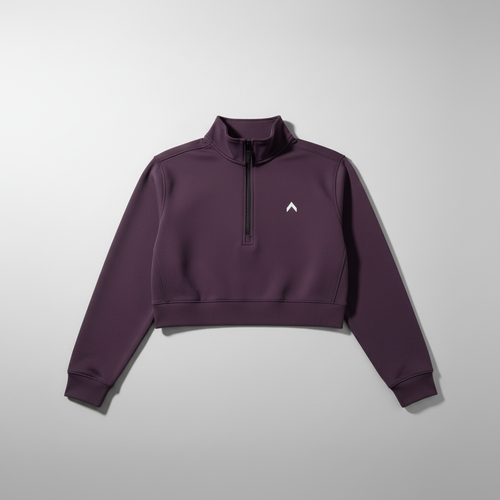 Dark Lavender Half-Zip Flat Lay