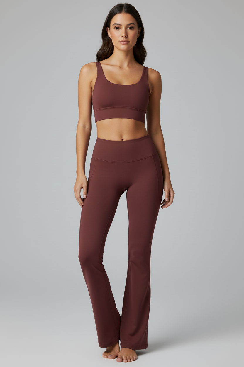 Dark maroon flared pants