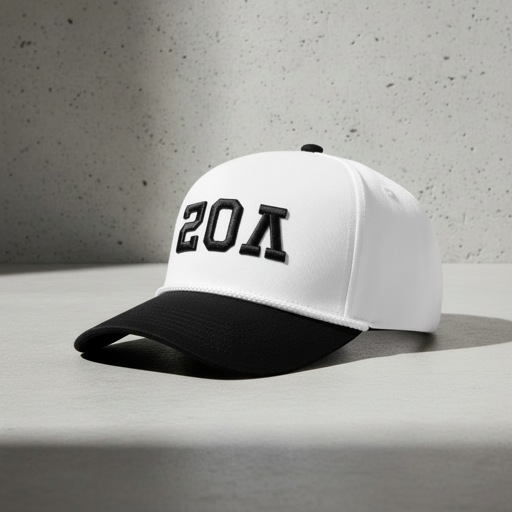 Front view with upside-down letters