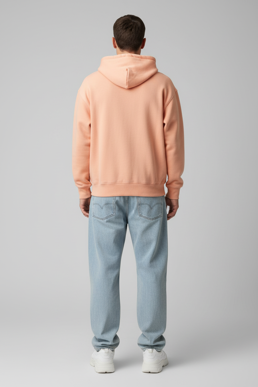 Full-zip hoodie peach back