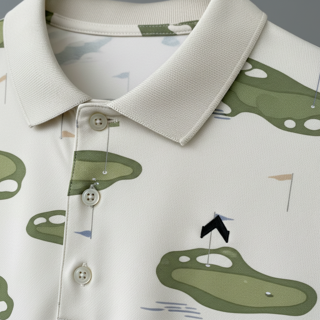 Golf polo collar detail