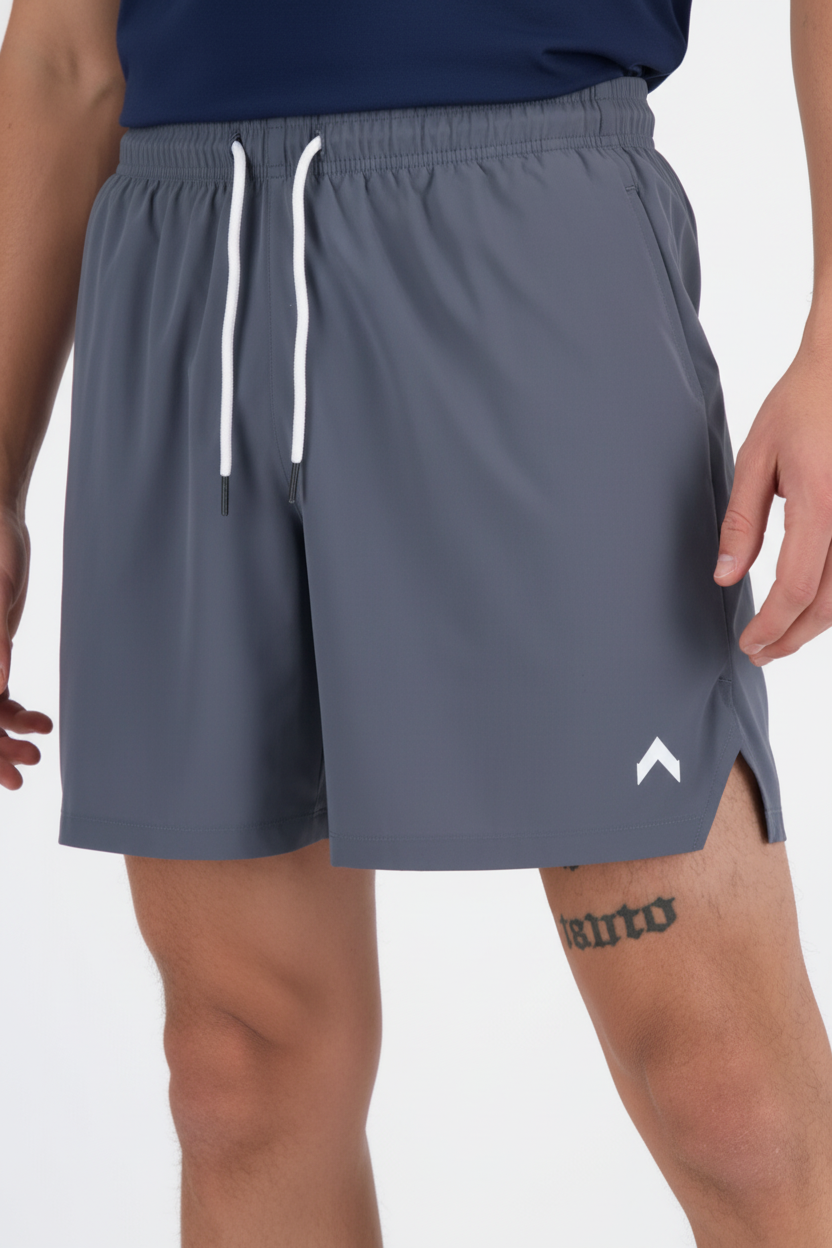 Gray Athletic Shorts with Drawstrings