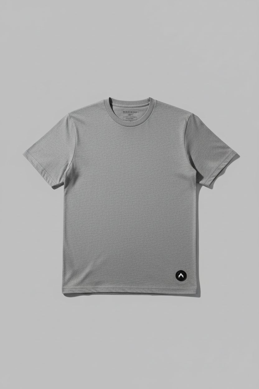 Gray cotton t-shirt with smaller logo