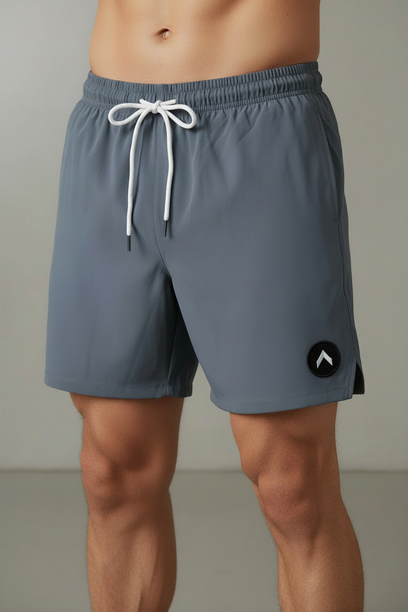 Gray shorts with smaller patch