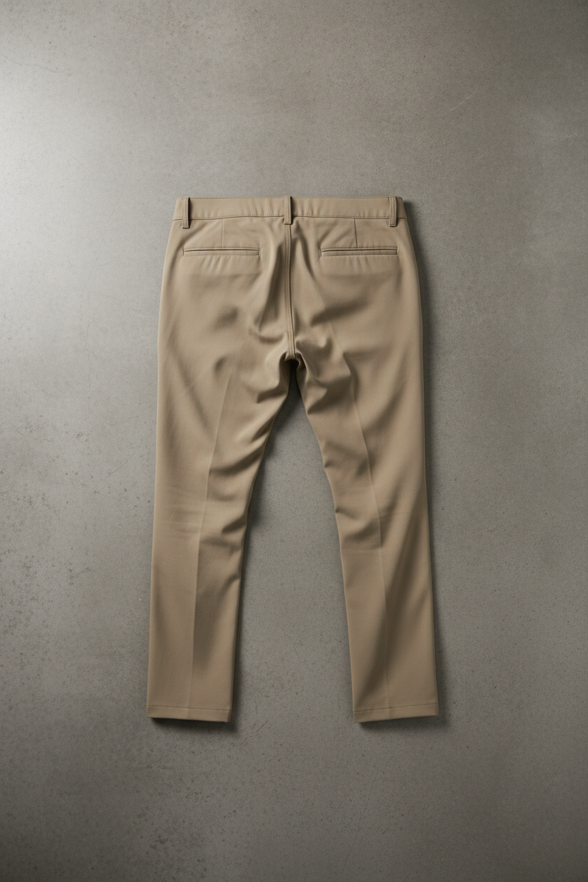 Khaki Golf Pants - Back View