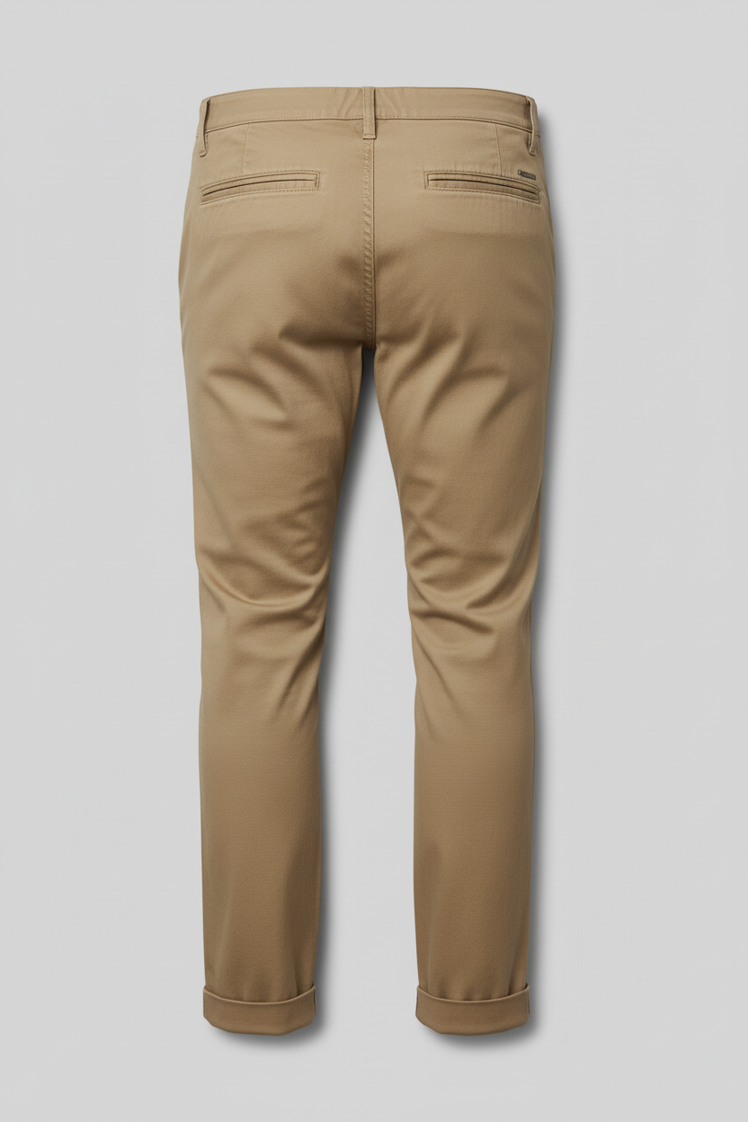 Khaki Tan Chinos Back Flat Lay
