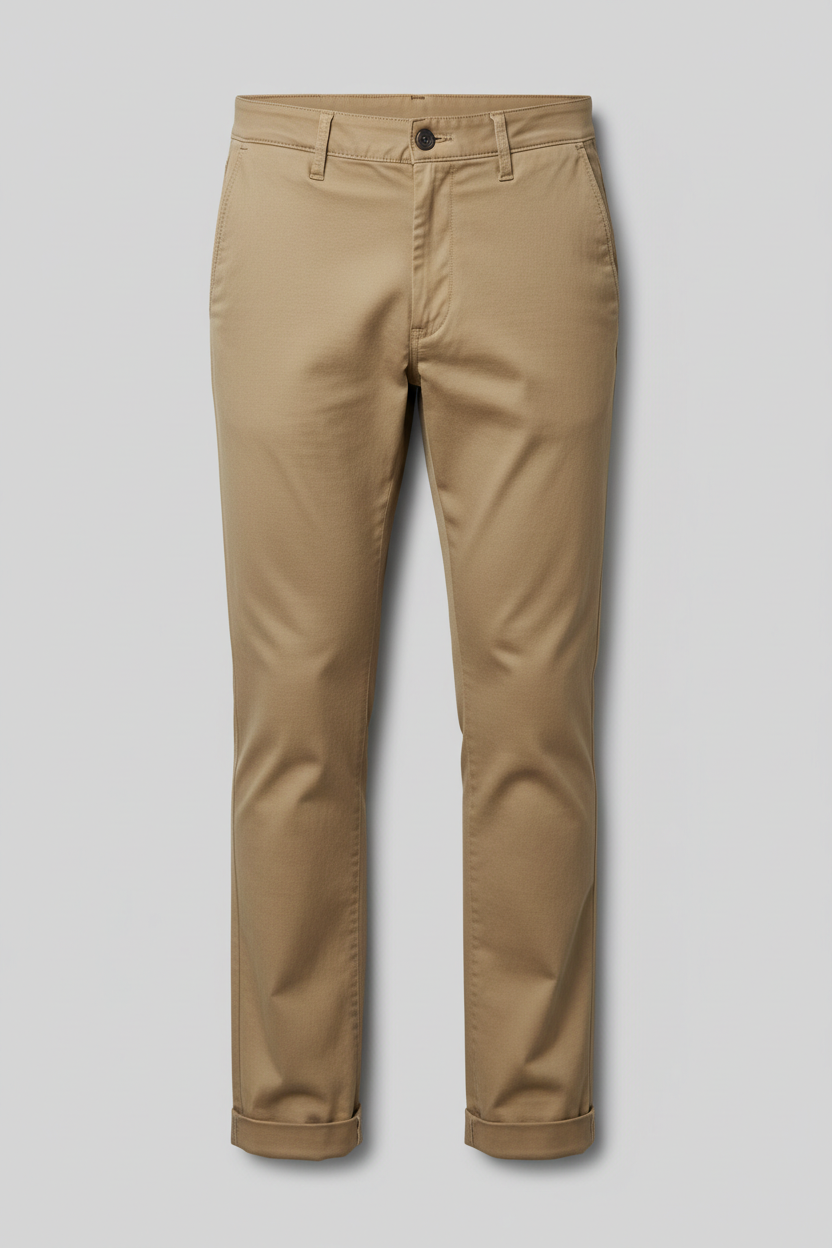 Khaki Tan Chinos Flat Lay