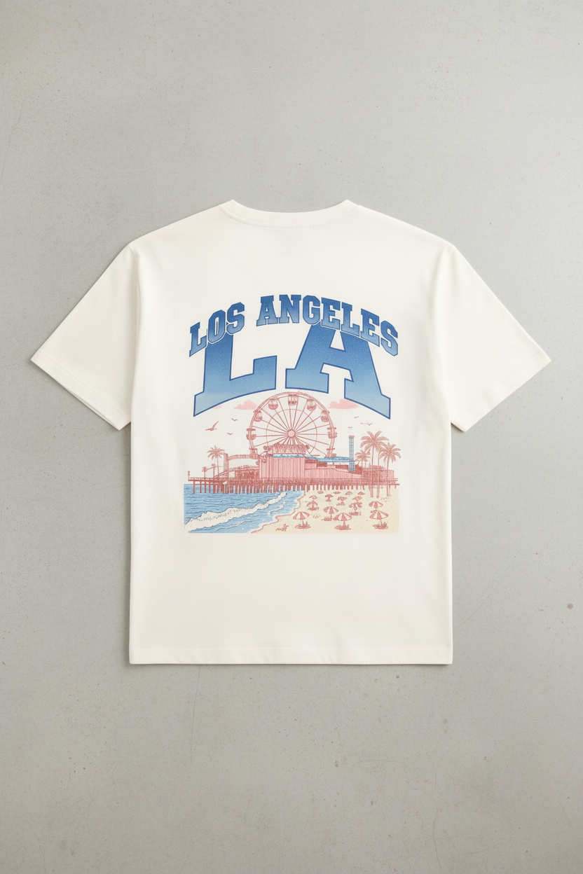 LA Tee Back - Gray Background