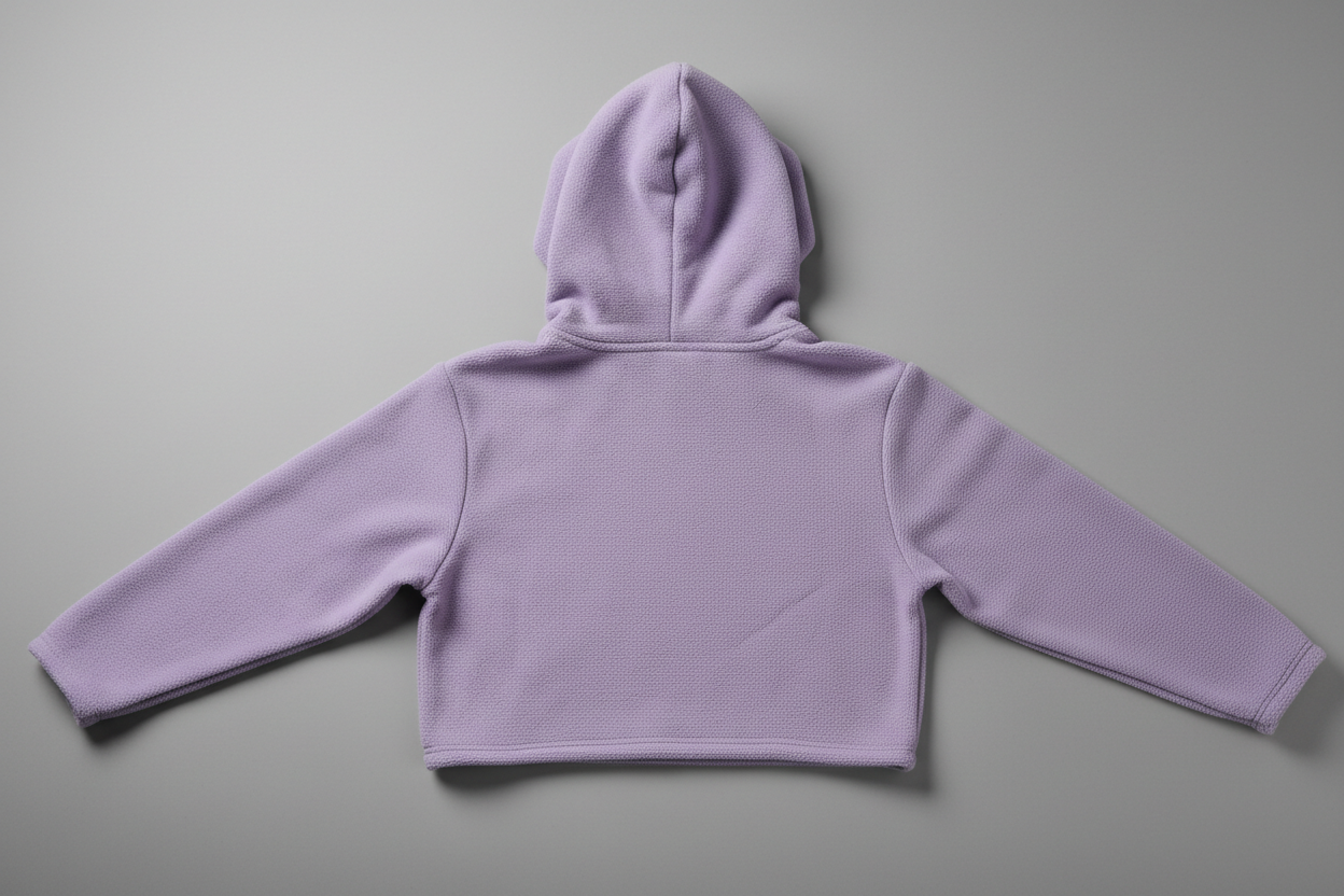 Lavender Purple Crop Top Hoodie Back View