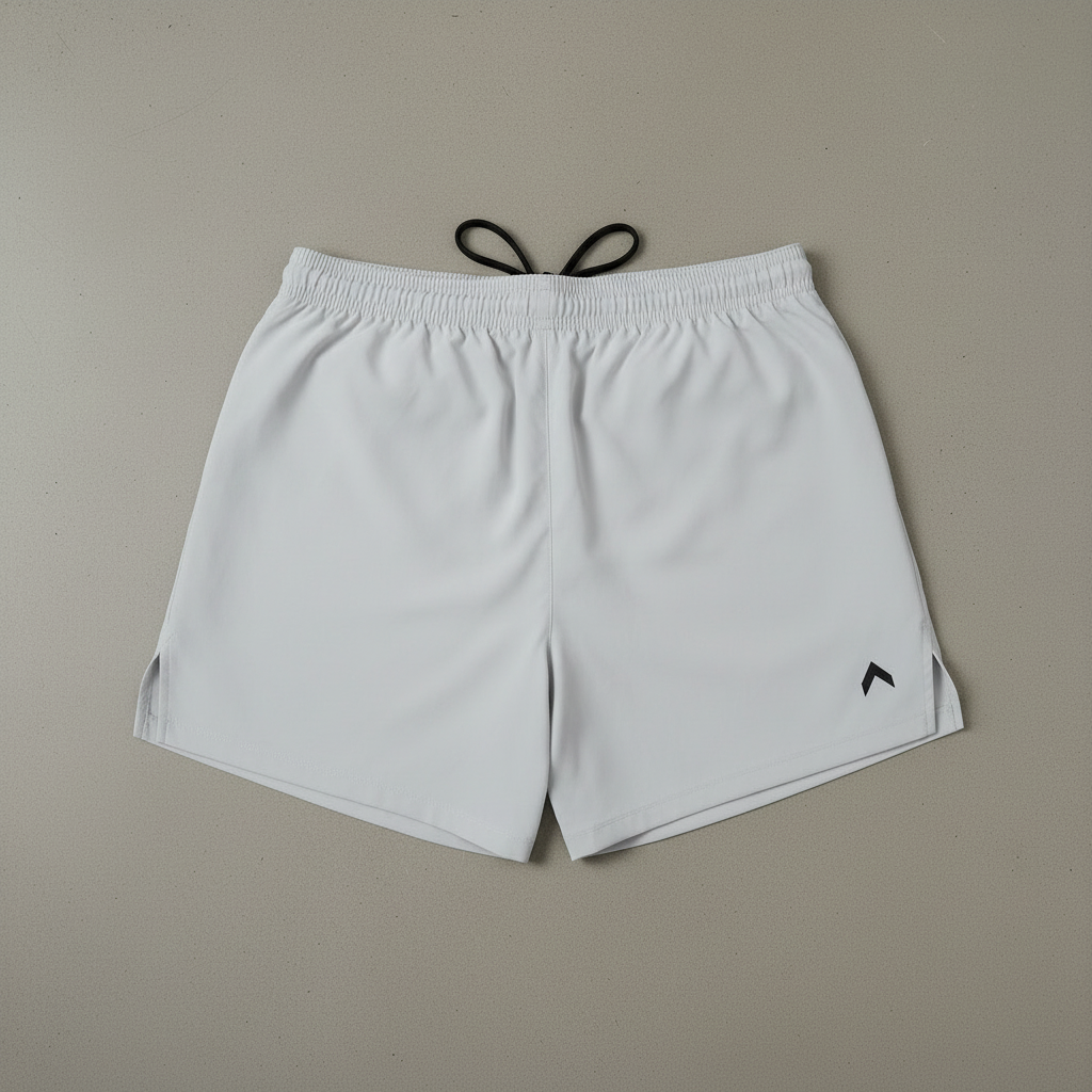 Light gray 3" split running shorts back view